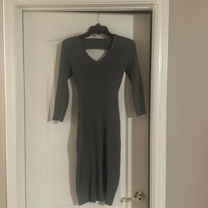 Grey knit sweater dress
